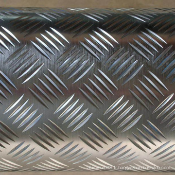 Plat à carreaux en aluminium de modèle de barre du modèle cinq de diamant utilisé pour le plancher de camion